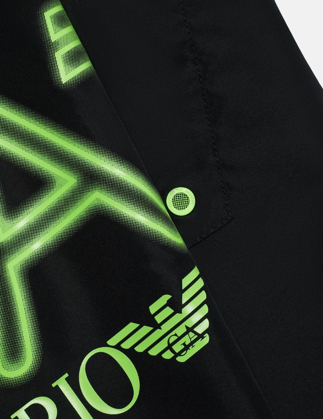 Bañador EA7 negro logo neon verde hombre
