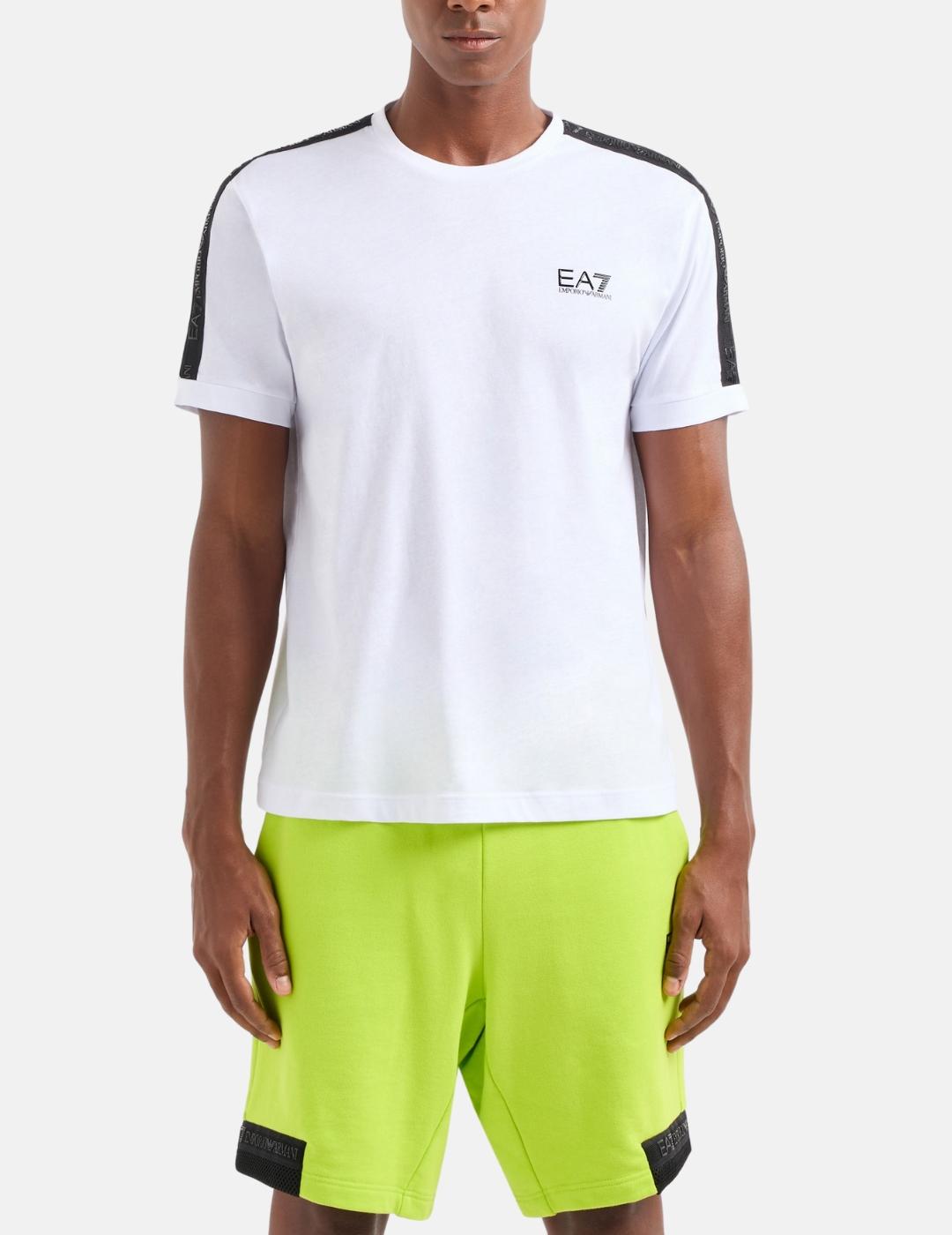 Camiseta EA7 blanca basic logo hombre