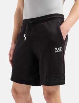 Pantalon corto EA7 negro basic logo hombre