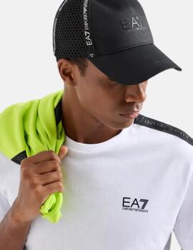 Camiseta EA7 blanca maxilogo negro hombre