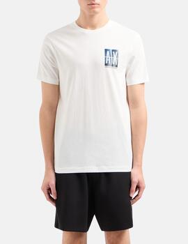 Camiseta Armani exchance blanca logo RGB hombre