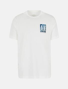 Camiseta Armani exchance blanca logo RGB hombre