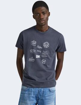Camiseta Pepe Jeans Hombre Chay Gris
