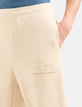Pantalón Armani Exchange beige logo relieve hombre