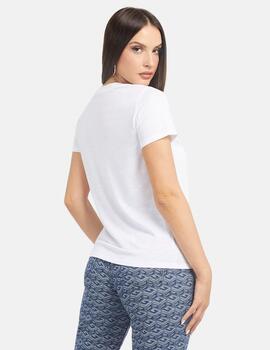 Camiseta Guess blanca crysta para mujer