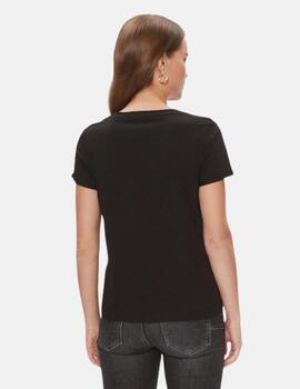 Camiseta Guess negra LEO TEE para mujer