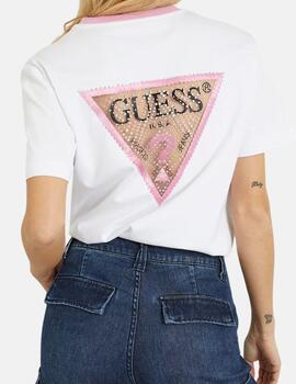 Camiseta Guess blanca mesh mujer