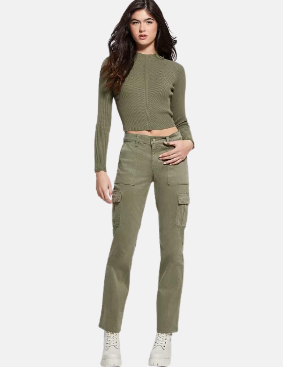 Pantalones Guess verde sexy cargo para mujer