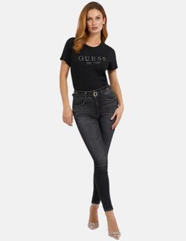 Camiseta Guess negra crysta para mujer
