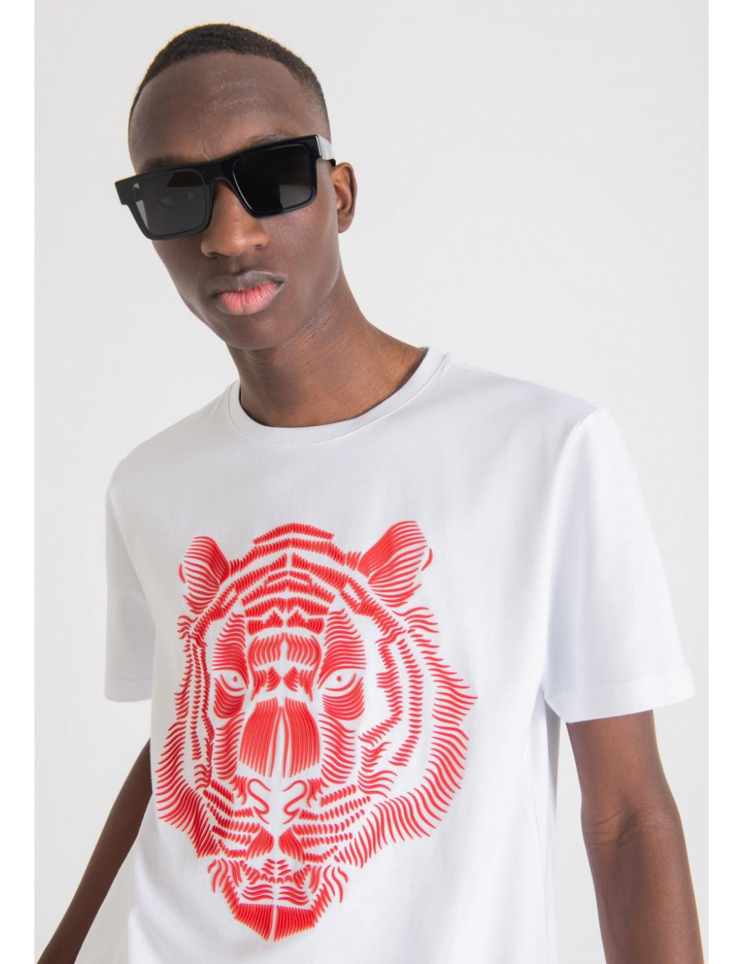Discriminate Edition to continue Camiseta Antony Morato tigre blanca para hombre
