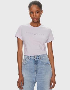 Camiseta Tommy Jeans Slim Tonal para Mujer morrado