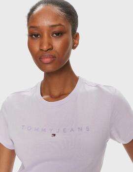 Camiseta Tommy Jeans Slim Tonal para Mujer morrado