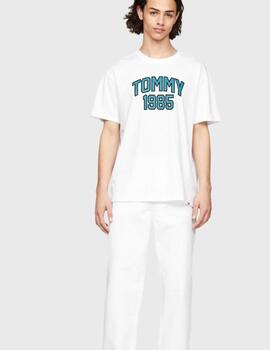 Camiseta Tommy Jeans blanca Varsit para hombre