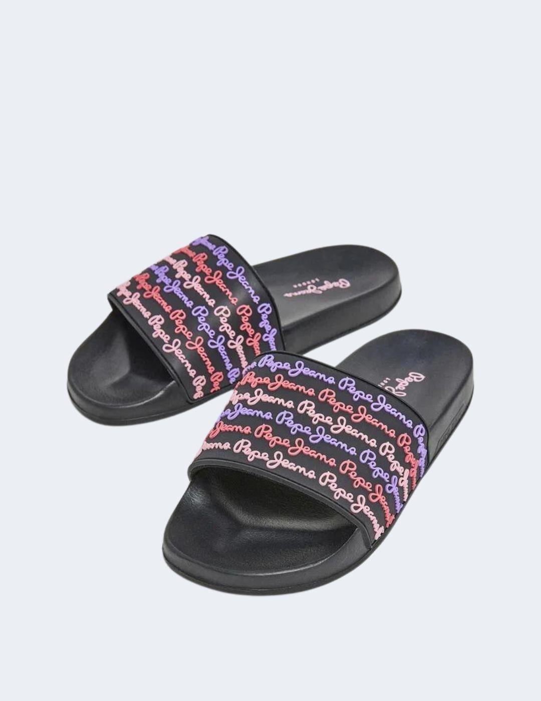 Chanclas Pepe Jeans Mujer Negras Slider Set W