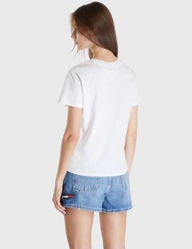 Camiseta Tommy Jeans Essential Logo Blanca Mujer