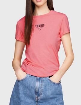 Camiseta Tommy Jeans rosa basic para mujer