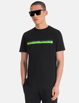 Camiseta Antony Morato negra logo verde hombre