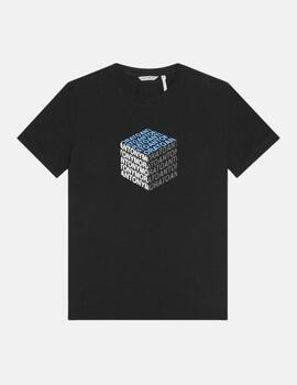 Camiseta Antony Morato negra cubo para hombre