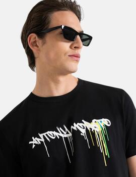 Camiseta Antony Morato negra grafity para hombre