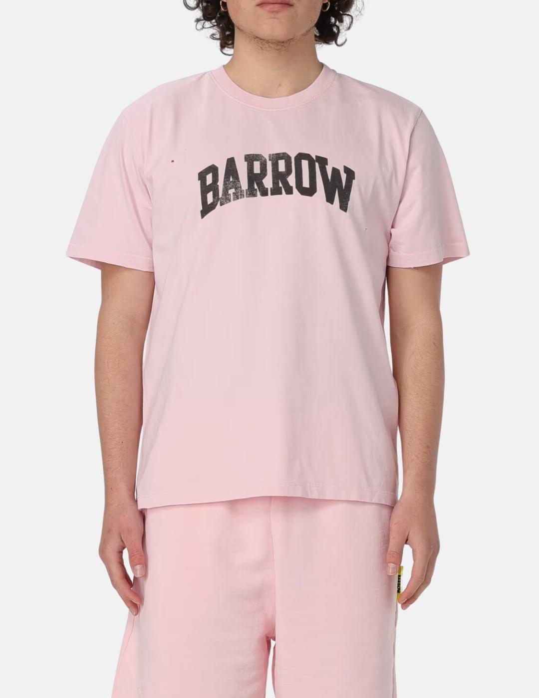 Camiseta rosa Barrow estampado delante