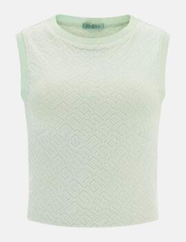 Camiseta Guess verde Ofelia top para mujer