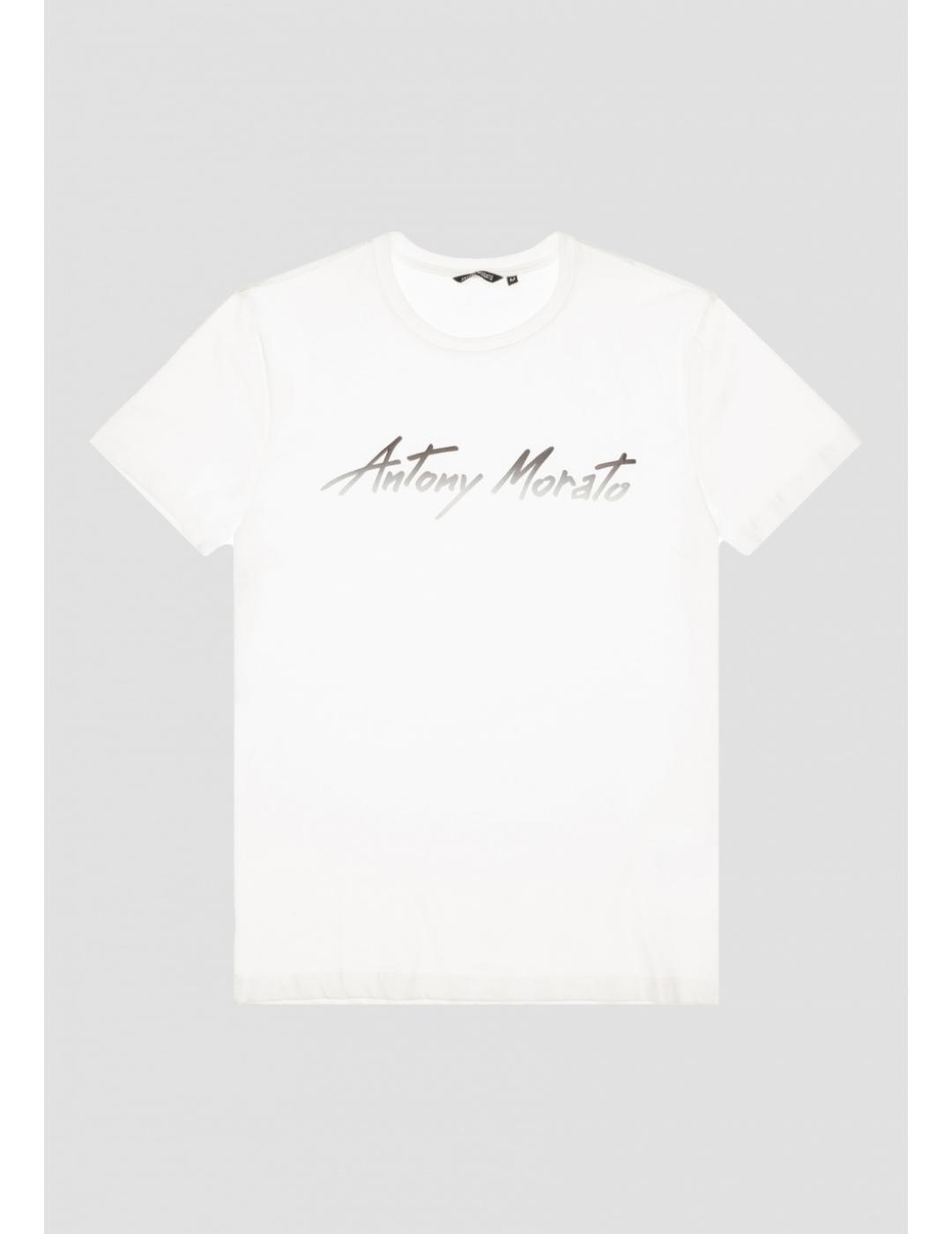 College translator Harmonious Camiseta Antony Morato blanca logo degradado para hombre
