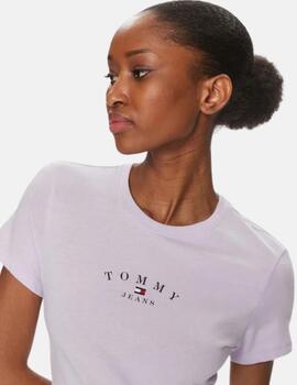 Camiseta Tommy Jeans lila essential mujer