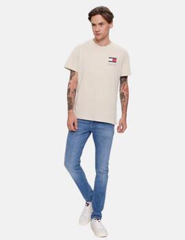 Camiseta Tommy Jeans beige basic para hombre