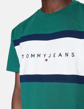 Camiseta Tommy Jeans CutSew verde para hombre