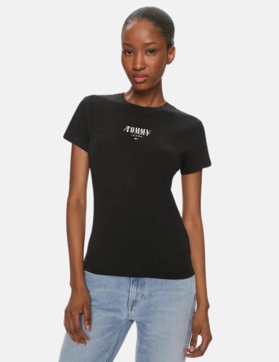 Camiseta Tommy Jeans negra basic mujer