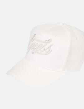 Gorra Guess blanca logo relieve mujer