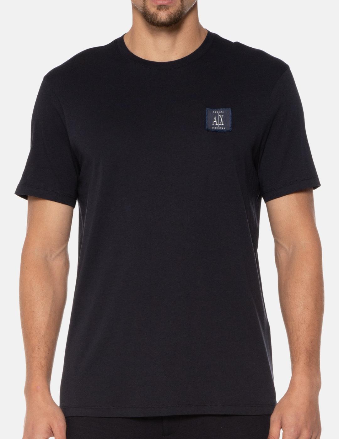 Camiseta Armani Exchange navy logo plata hombre