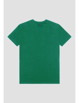 Camiseta Antony Morato verde logo punteado para hombre