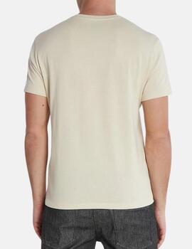 Camiseta Armani Exchance crema logo relieve hombre