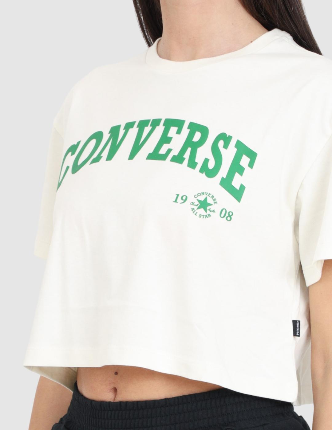 Camiseta Converse EGRET beige/verde Mujer