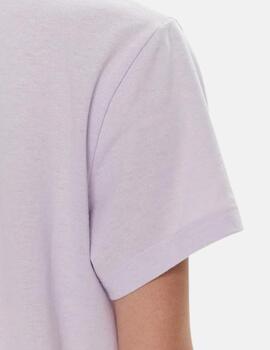 Camiseta Tommy Jeans lila logo bordado para mujer
