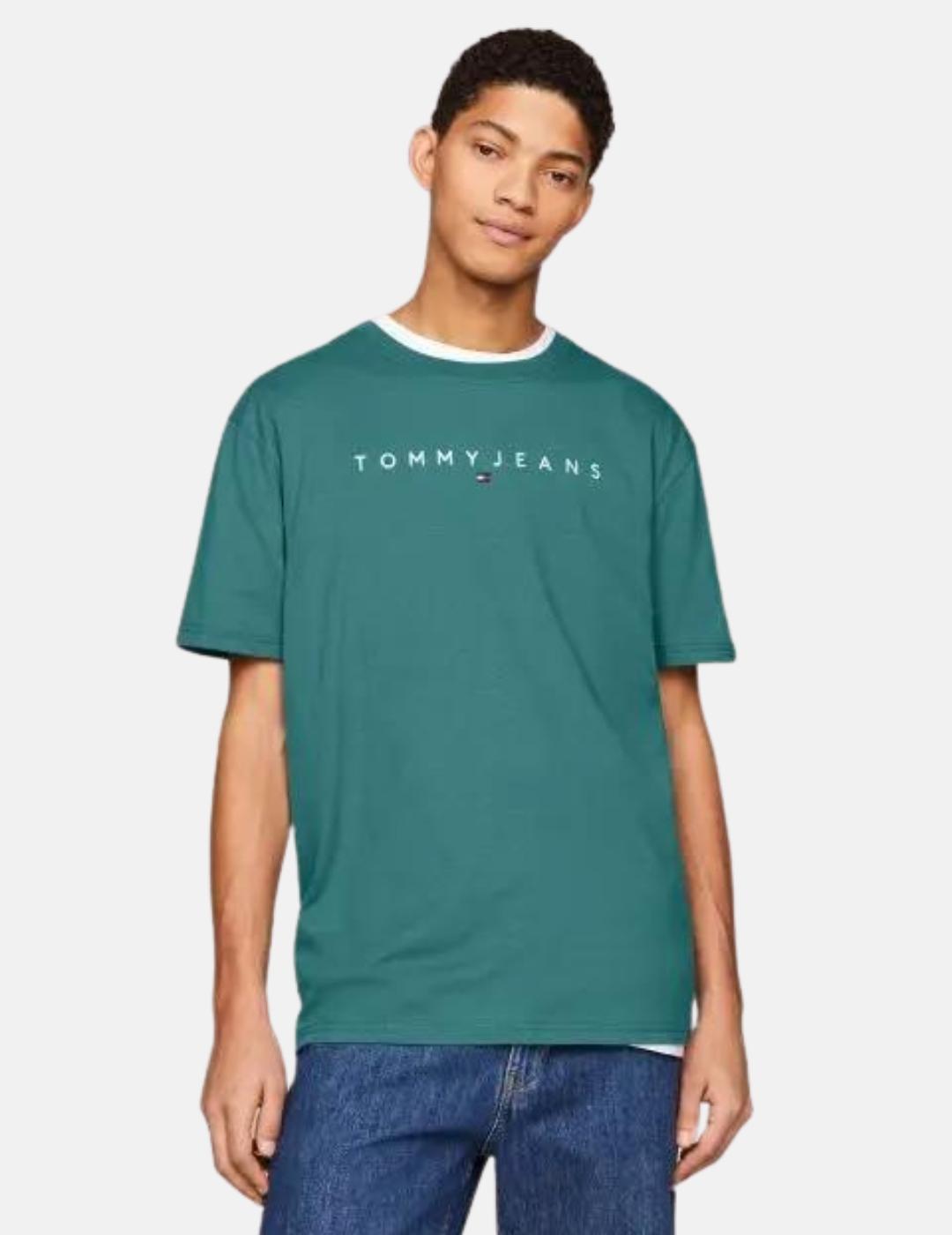 Camiseta Tommy Jeans verde basic para hombre