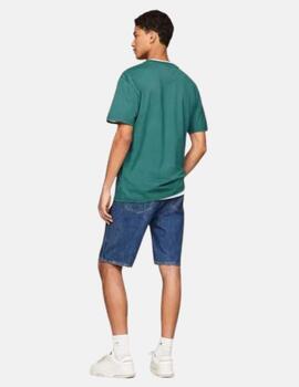 Camiseta Tommy Jeans verde basic para hombre