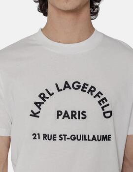 Camiseta Karl Lagerfeld blanca BORDADO para hombre