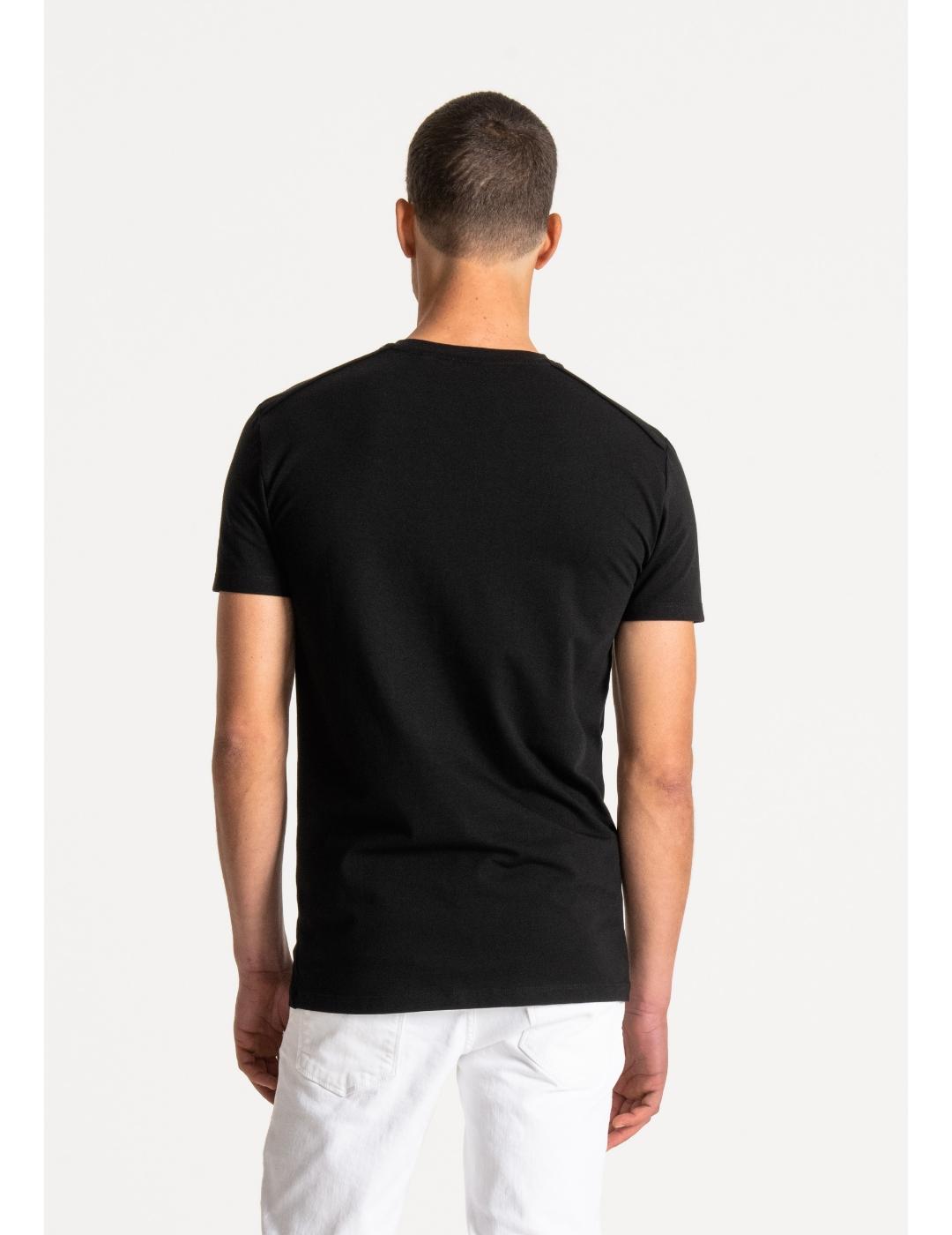 Camiseta Antony Morato basica chapa negra para hombre