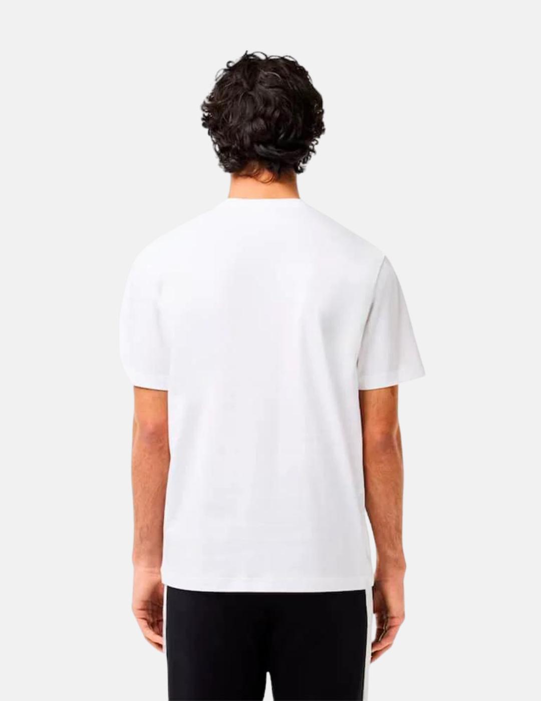 Camiseta Lacoste blanca logo azul hombre