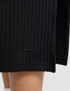 Falda Nike de tela de canalé slim Negra Mujer