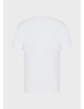 Camiseta EA7 logo fluor blanca para hombre