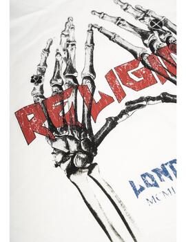 Camiseta Religion manos blanca para hombre