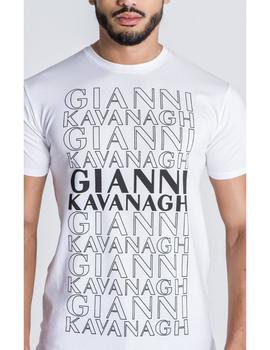 Camiseta Gianni Kavanagh Multilogo blanca para hombre