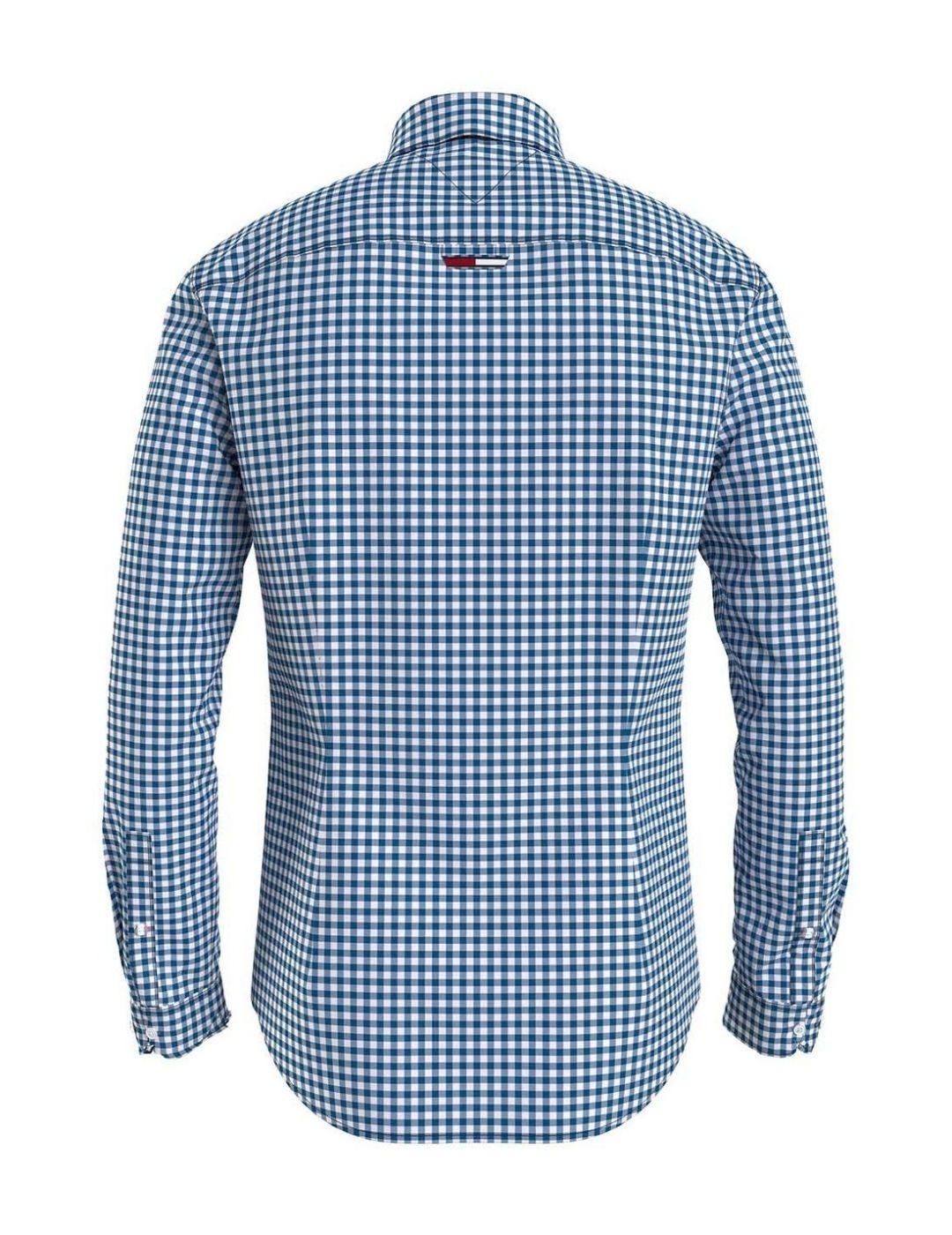 Camisa Tommy Jeans gingham azul para hombre