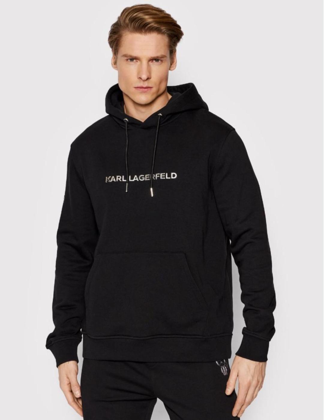 Sudadera Karl Lagerfeld Ikonik negra para hombre