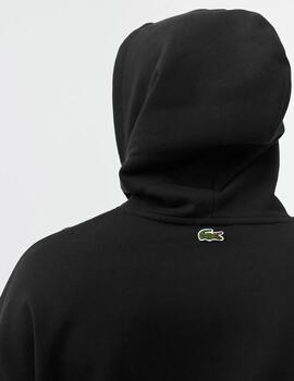 Sudadera Lacoste Live logo verde negra para hombre
