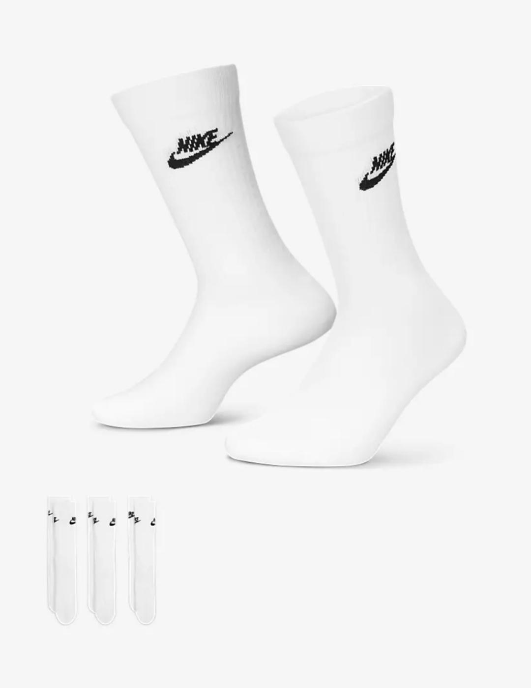 energía binario Limitado Calcetines Nike largo blanco