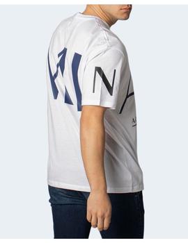 Camiseta Armani Exchange maxi logo blanca para hombre